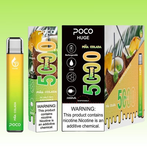 Puff POCO Huge 5000 Tiri | Puff Sigaretta Store Portable POCO Huge 5000 Puffs 5% Nicotine Disposable Vape Pen